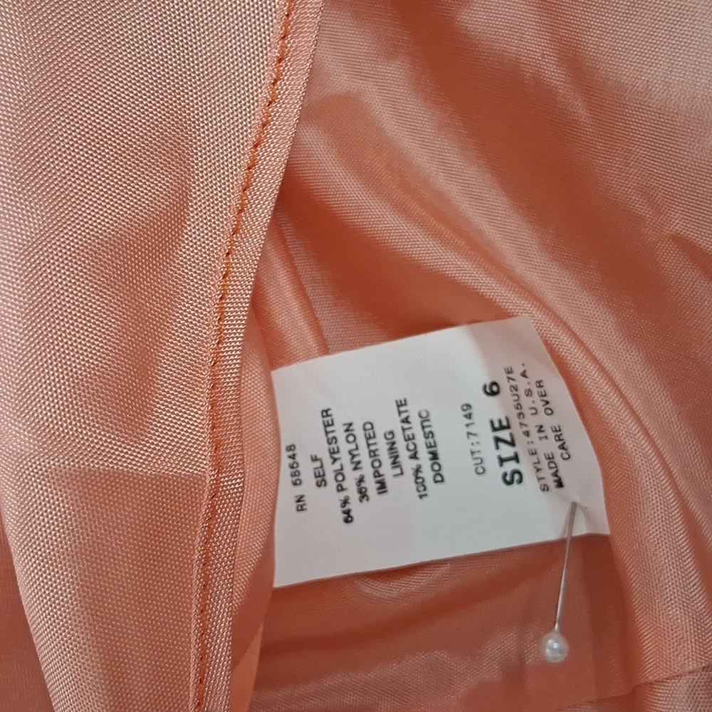 The J. Peterman Company Coral Pink Evening Dress Size 6 - Picture 9 of 10